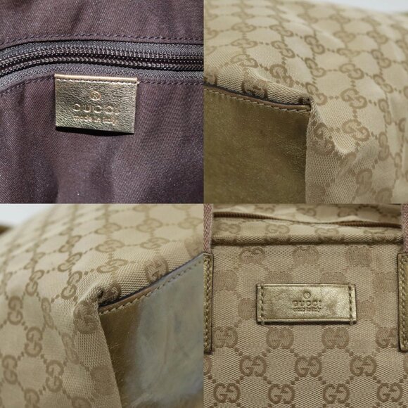 GUCCI GG Canvas Sherry Line Tote Bag Gold Pink Silver 131231 Auth ki5011 - Picture 16 of 16